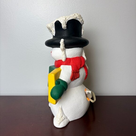 Vintage Ceramic Snowman Lights Up 8” Winter Christmas Decor Lamp Electric - Picture 3 of 11